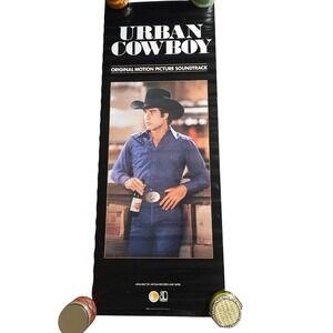 Urban Cowboy Movie Soundtrack‎ 1980 Promo Poster 18x48 Double Sided Original